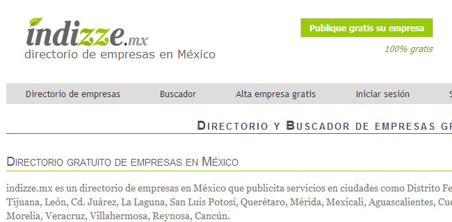 Indizze, un directorio diferente